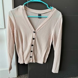 cream button down sweater